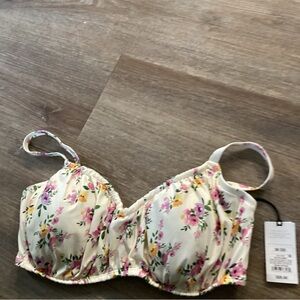 Shade & Shore Cream Pink Floral Underwire Bra